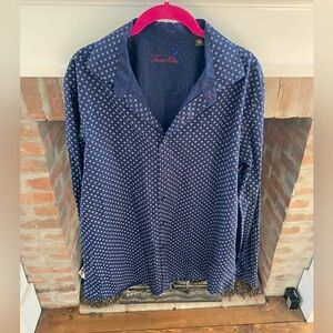 Tasso Elba Mens Button Down Preppy Shirt 100% Cotton size XL